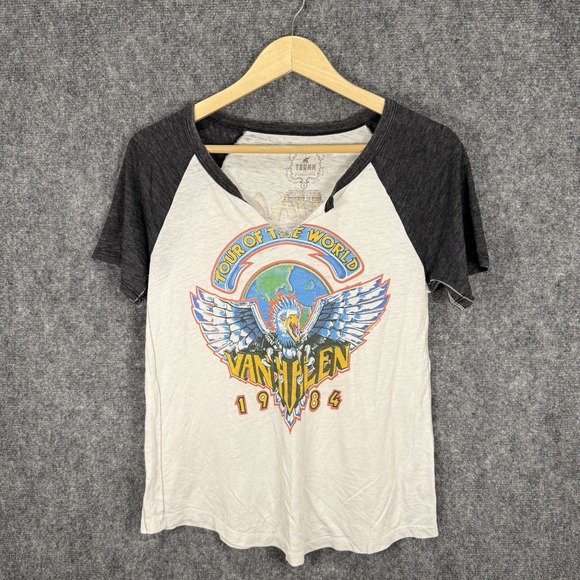 Rare Vintage 1984 Van Halen World Tour T-Shirt Women's Small Made in USA - Picture 1 of 7